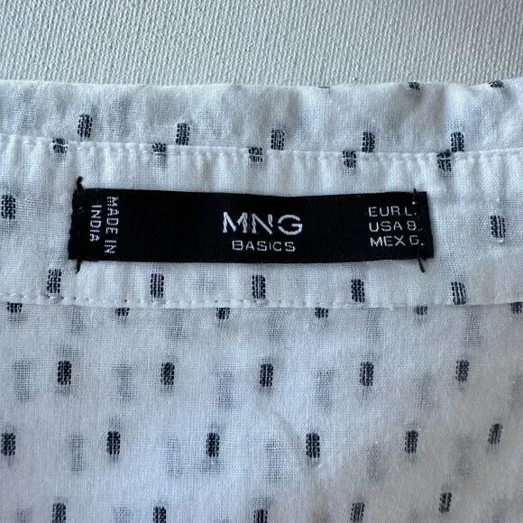 Mango MNG Womens Long Sleeve Shirt 8 White Lightweight Button Down - Picture 6 of 8